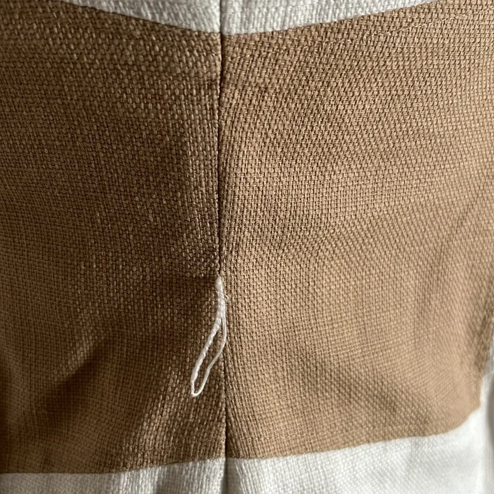 Anne Klein white & tan sleeveless career dress size 6. - Picture 6 of 9